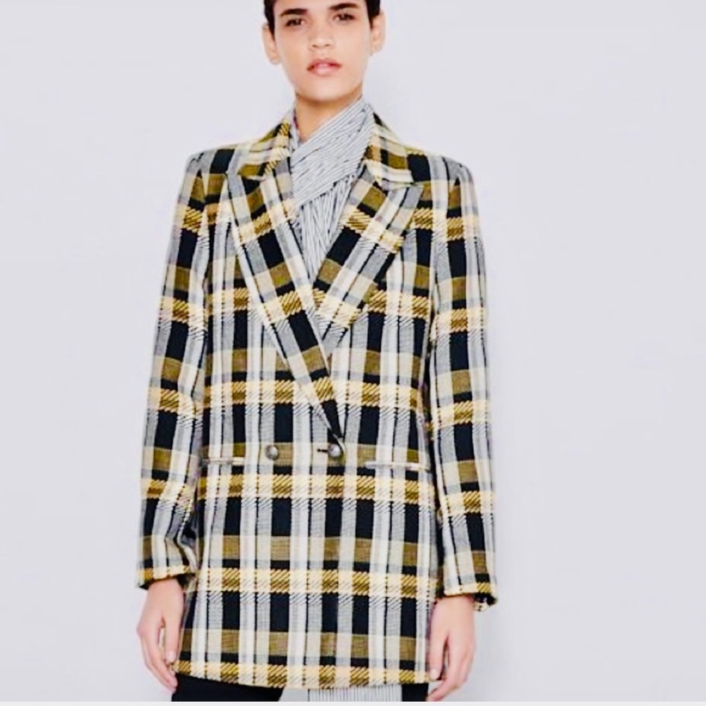 Zara Yellow & Black stripe Blazer